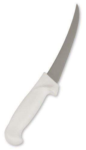 CRESTWARE Crestware 6-Inch Curved Boning Knife, High Carbon German Steel with White Handle, 1-Pack
