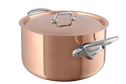 Mauviel Mauviel Made In France M'Heritage Copper M150S Copper 6-2/5-Quart Covered Stew Pan, Cast Stainless Steel Handles.