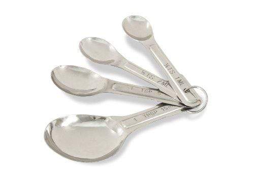 CRESTWARE Crestware Stainless Steel Measuring Spoon Set 1/4 Teaspoon, 1/2 Teaspoon, 1 Teaspoon, 1 Tablespoon