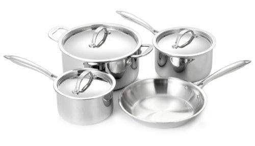 Cuisinox Cuisinox 7 Piece 18/10 Stainless Steel Super Elite Cookware Set Tri-Ply Bonded Dishwasher Safe