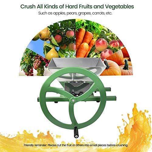 Fruit and Apple Crusher with Stand - 7L Manual Juicer Grinder