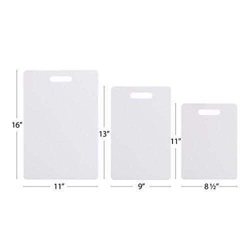 Farberware Farberware Plastic Cutting Board Set, Set of 3 Rectangle, White