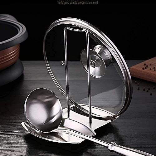 iPstyle iPstyle Pan Lid Holder for Pots and Pans Progressive Lid and Spoon Rest Shelf 304 Stainless Steel Pan Lid Organizer Kitchen Decor Tool (Holder) (Holder)