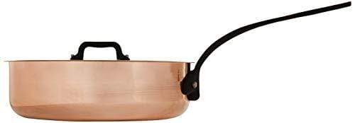Mauviel Mauviel M'Heritage M150C Copper Saute Pan with Lid. 3L/3.5 quart 24 cm./9.5" with Cast Stainless Steel Iron Eletroplated Handle
